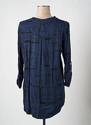 Chemisier imprimé fantaisie manches longues bleu QUATTRO femme