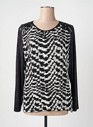 Top imprimé fantaisie manches longues noir QUATTRO femme