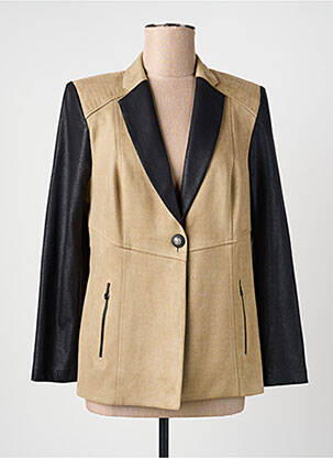 Veste casual col tailleur beige JUMFIL femme