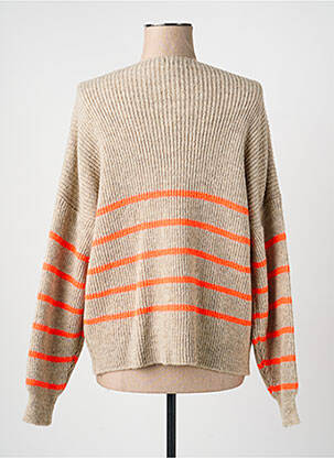 Pull coupe droite manches longues beige QUATTRO femme