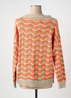 Pull coupe droite manches longues orange QUATTRO femme