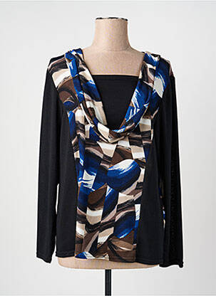 Top imprimé fantaisie manches longues noir QUATTRO femme