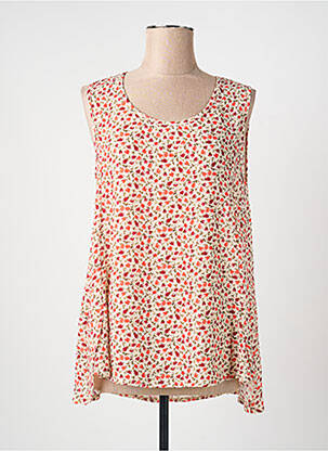 Top imprimé fantaisie sans manche beige G!OZE femme