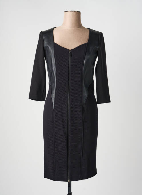 Robe mi-longue manches longues manches longues noir ÉCLÀ femme