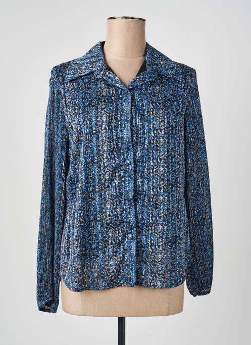 Chemisier imprimé fantaisie manches longues bleu QUATTRO femme