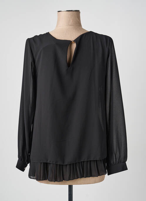 Blouse col rond manches longues noir QUATTRO femme