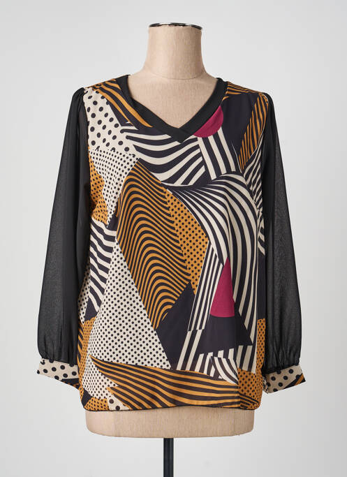 Top imprimé fantaisie manches longues noir QUATTRO femme