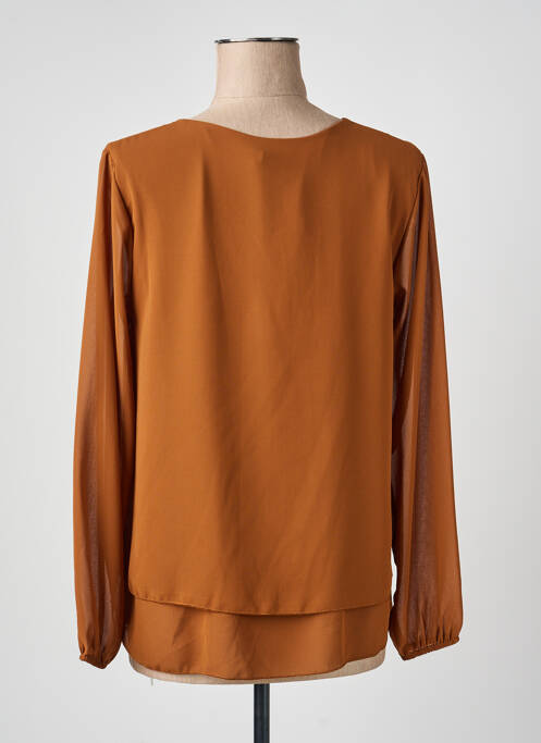 Blouse manches longues manches longues marron QUATTRO femme