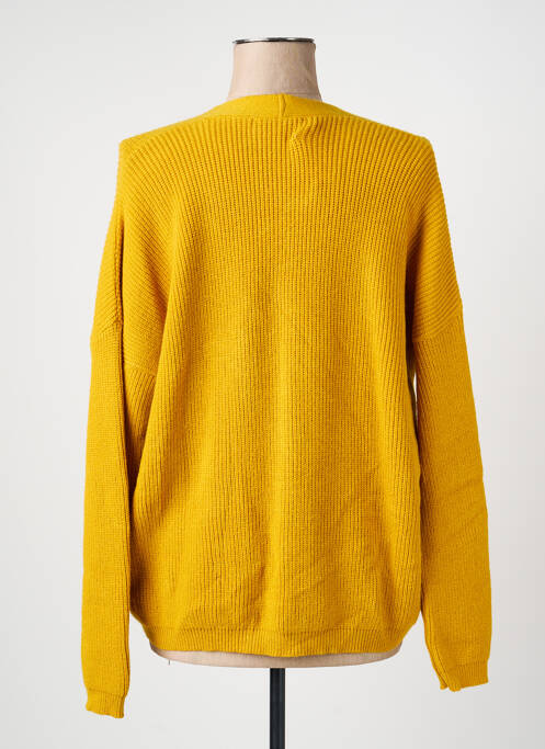 Gilet manches longues fermeture boutonnée sur le devant jaune SHARON'S femme