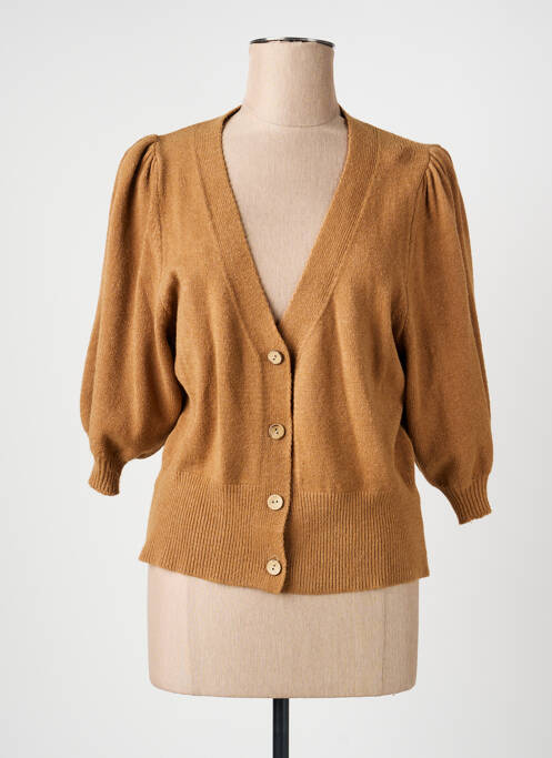 Gilet manches longues manches 3/4 marron QUATTRO femme