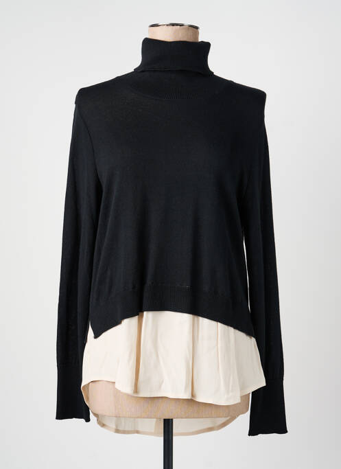 Pull col roulé manches longues manches longues noir MARIA BELLENTANI femme