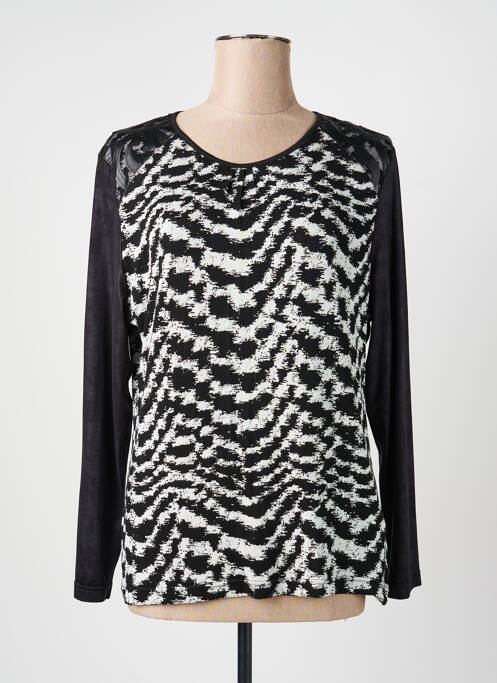 Top imprimé fantaisie manches longues noir QUATTRO femme
