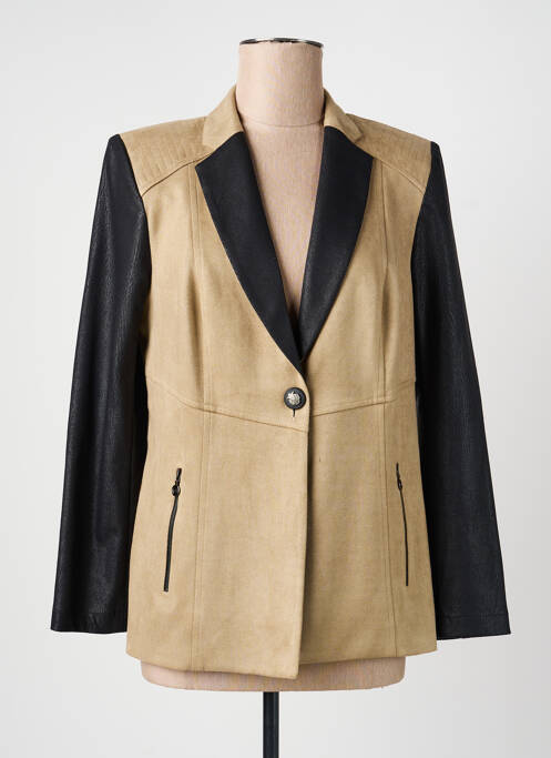 Veste casual col tailleur beige JUMFIL femme