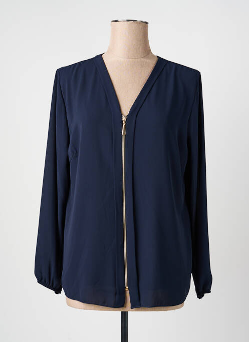Blouse manches longues manches longues bleu QUATTRO femme
