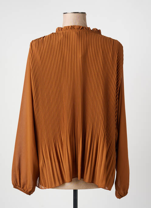 Blouse col rond manches longues marron QUATTRO femme