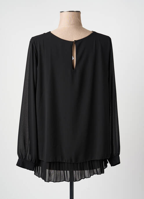 Blouse col rond manches longues noir QUATTRO femme