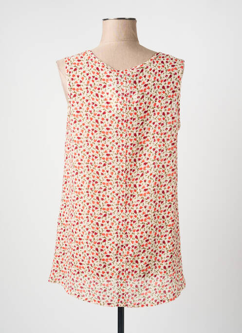 Top imprimé fantaisie sans manche beige G!OZE femme