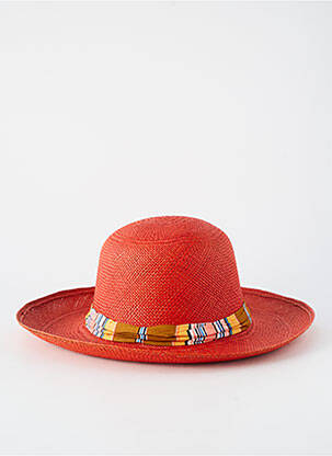 Chapeau forme chapeau paille rouge TESI femme