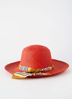 Chapeau forme chapeau paille rouge TESI femme
