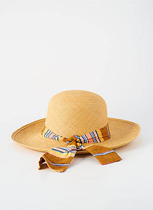Chapeau forme chapeau paille marron TESI femme
