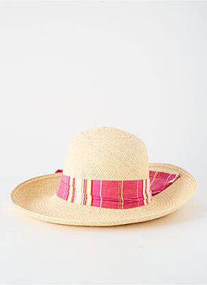 Chapeau forme chapeau paille rose TESI femme