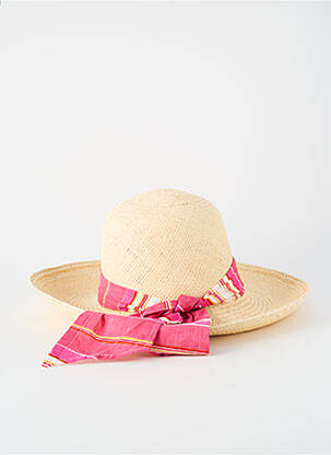Chapeau forme chapeau paille rose TESI femme