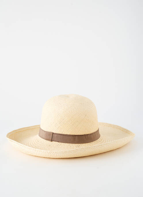 Chapeau forme chapeau paille beige PANAMA HAT femme