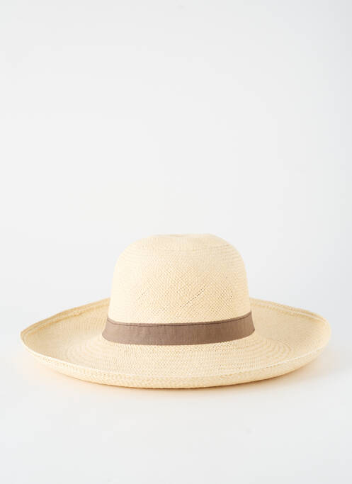 Chapeau forme chapeau paille beige PANAMA HAT femme