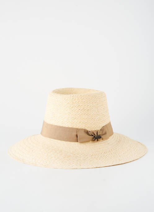 Chapeau forme chapeau paille beige COUSTILLERES femme