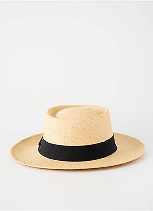 Chapeau forme chapeau paille noir PANAMA HAT homme