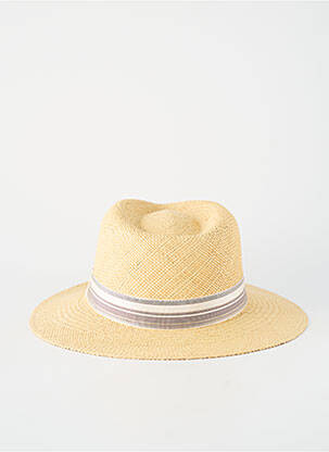Chapeau imprimé rayures beige PANAMA homme