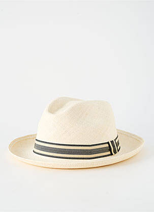 Chapeau imprimé rayures beige PANAMA HAT homme