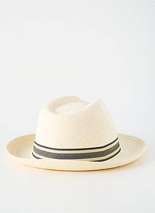 Chapeau imprimé rayures beige PANAMA HAT homme