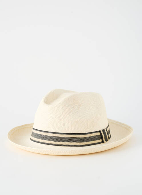 Chapeau imprimé rayures beige PANAMA HAT homme