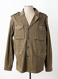 Veste casual fermeture boutonnée sur le devant vert MAISON WOOLIES homme