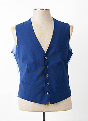 Gilet sans manche effet matière satinée bleu PARTNER'S homme
