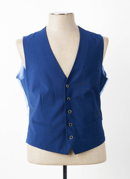 Gilet sans manche effet matière satinée bleu PARTNER'S homme