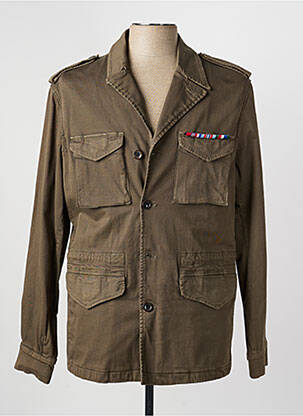 Parka manches longues sans capuche vert MAISON WOOLIES homme