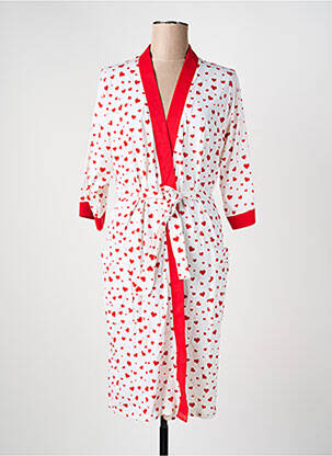 Robe de chambre col v blanc REGLISSE femme