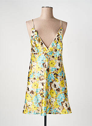 Nuisette/combinette effet matière satinée jaune REGLISSE femme