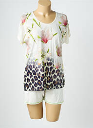 Pyjashort col rond blanc REGLISSE femme