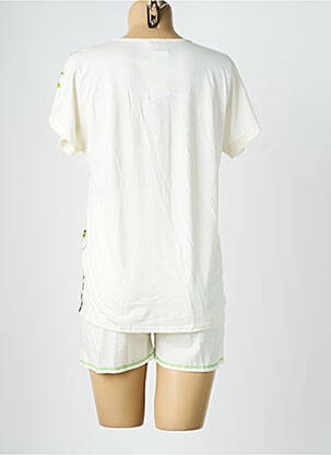 Pyjashort col rond blanc REGLISSE femme
