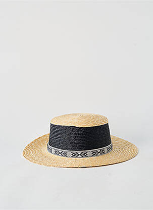Chapeau forme chapeau paille noir AUREGA femme