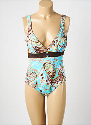 Maillot de bain 1 pièce imprimé fantaisie bleu REGLISSE femme
