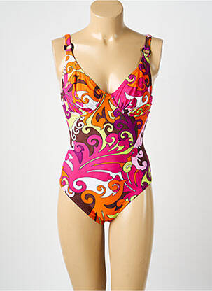 Maillot de bain 1 pièce imprimé fantaisie haut soutien-gorge emboitant violet REGLISSE femme