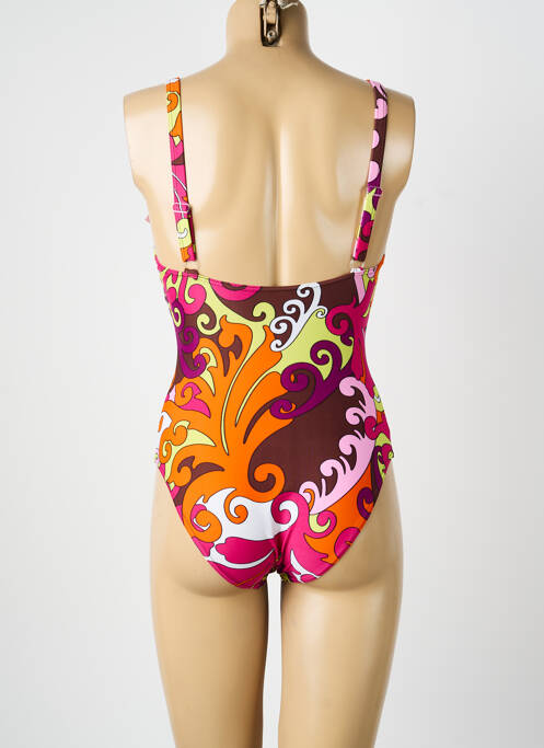 Maillot de bain 1 pièce imprimé fantaisie haut soutien-gorge emboitant violet REGLISSE femme