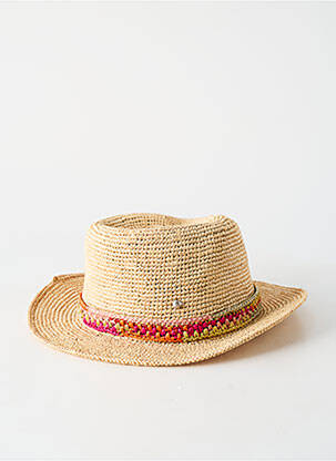 Chapeau forme chapeau paille beige L'ATELIER DU CROCHET femme