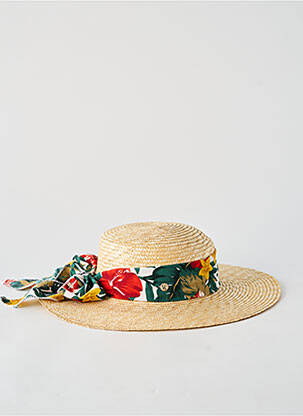 Chapeau broderie ruban rouge VIA LORENZO femme