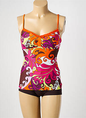Tankini imprimé fantaisie orange REGLISSE femme