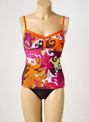 Tankini effet matière satinée orange REGLISSE femme